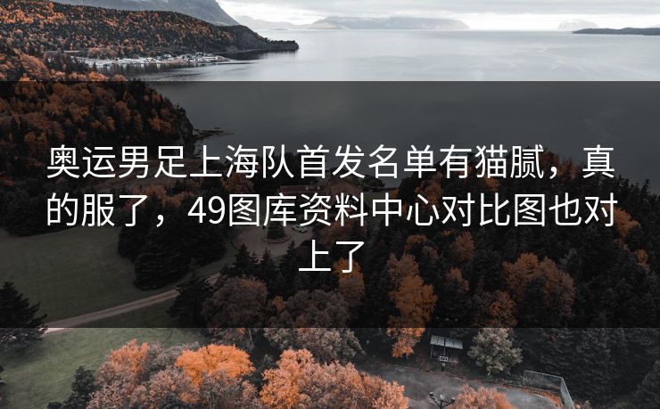 奥运男足上海队首发名单有猫腻，真的服了，49图库资料中心对比图也对上了