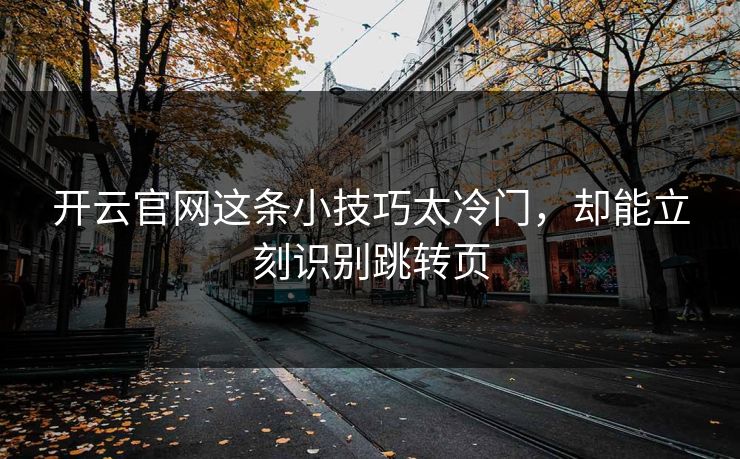 开云官网这条小技巧太冷门，却能立刻识别跳转页