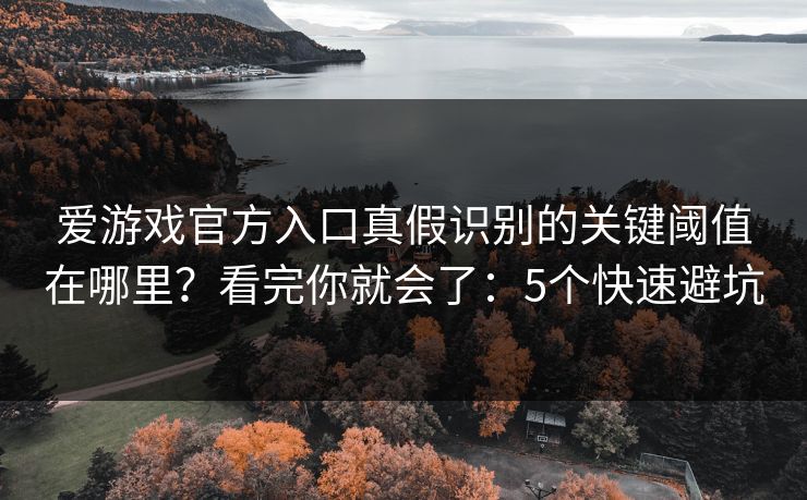 爱游戏官方入口真假识别的关键阈值在哪里？看完你就会了：5个快速避坑
